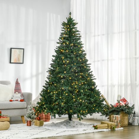 Sapin de Noël, 700 LED blanc chaud, 2154 branches, ignifugé, plastique/métal, 210 x 142 cm, vert (1/5)