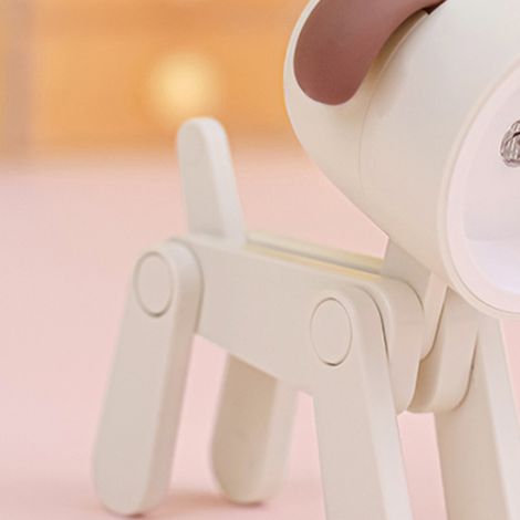 Niedliches Mini-Nachtlicht für Haustiere, Kawaii-LED-Schreibtischlampe, niedlicher Mini-Handyhalter, beigefarbene Hunde-Dekoartikel (1/4)