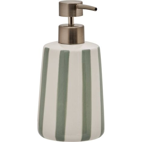 Dosificador de jabón a rayas verde celadón strio 400ml - 5five (1/2)