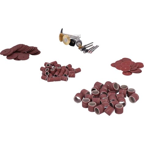 Kit accessoire meuleuse : disques abrasifs, mandrins, bandes, brosses, ponçage et dépoussiérage, jeu complet pour outil rotatif. (1/5)