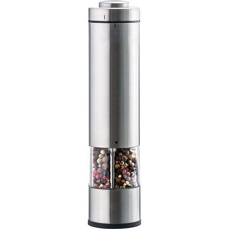 Macinacaffè elettrico, acciaio inox, per sale e pepe, argento (1/5)