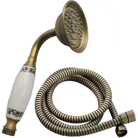 FENOPLASTICAHaute Pression Douchette à Main Traditionnel Rétro Style et tuyau de 1,5 m (Cuivre antique)