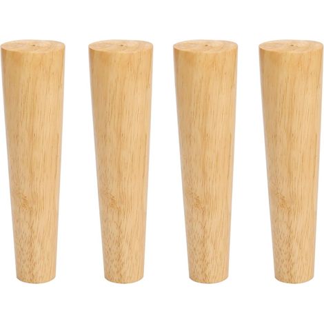 Pièces Meubles en Bois Pieds, 25CM Pied de Canapé en Bois Massif avec Plaque de Montage et Vis, pour Table, Canapé et Autres Meubles (1/5)