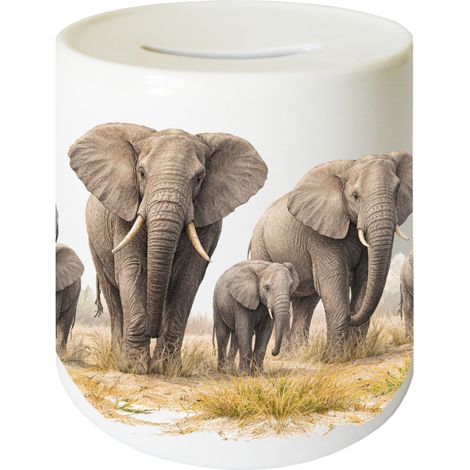 Tirelire Eléphants en céramique 9,5 cm (1/2)