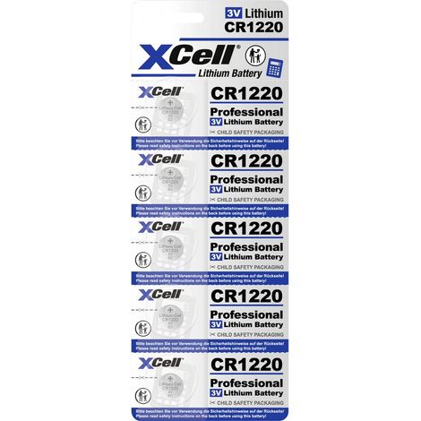 XCell Batteria a bottone CR 1220 3 V 5 pz. 40 Litio