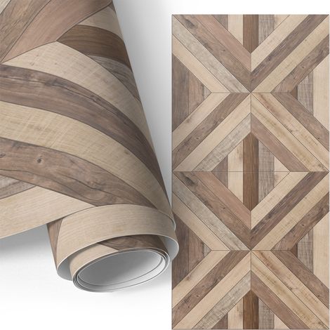 Klebefolie für Möbel - Möbelfolie - Selbstklebende - für Küche - Küchenfronten - Küchenschränke - Holzpuzzle 65x130 cm