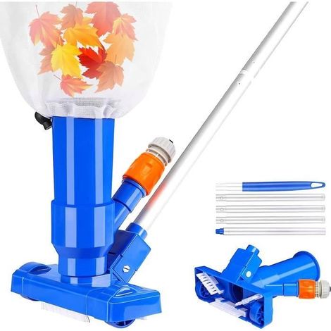 Aspirateur de piscine,Aspirateur de sol avec brosse et tiges épaisses,Aspirateur de piscine,Aspirateur portable pour piscine, spa (1/4)