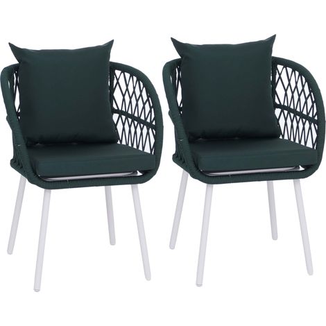 Lot de 2 chaises de jardin HWC-Q38, fauteuils de jardin avec accoudoirs, structure en aluminium tres (1/5)