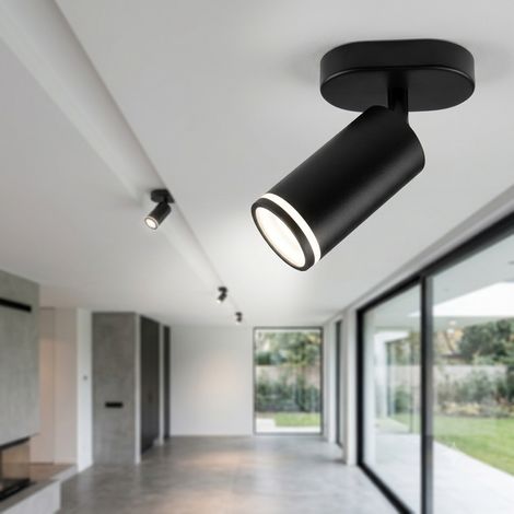 UNIVERSO TS-1N PORTAFARETTO DA MURO CON PORTALAMPADA ATTACCO GU10 APPLIQUE COLORE NERO (1/5)