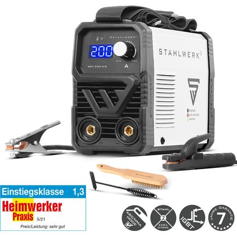 STAHLWERK Elektroden-Schweißgerät ARC 200 MD – MMA (E-Hand) & Lift-TIG (DC) bis 200 A, flexibel einsetzbar ohne Gas, kompakt & 3,4 kg leicht, Smartkühlung, Hotstart-Automatik (1/5)