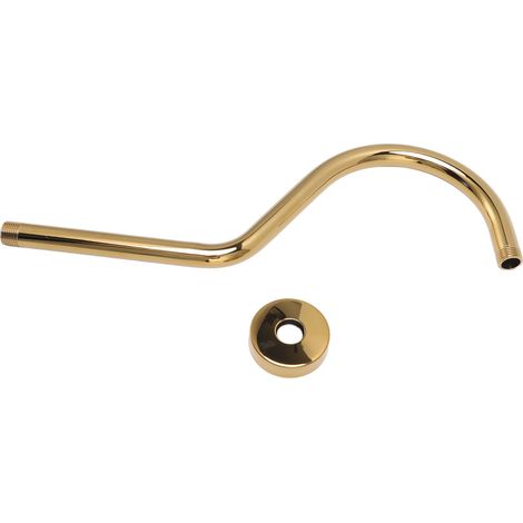 Bras d'extension de pommeau de douche NPT en acier inoxydable brossé doré en forme de S pour salle de bain