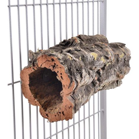 Posatoio o grotta naturale in corteccia di quercia da sughero, misura L - per pappagalli di taglia grande e media (1/5)