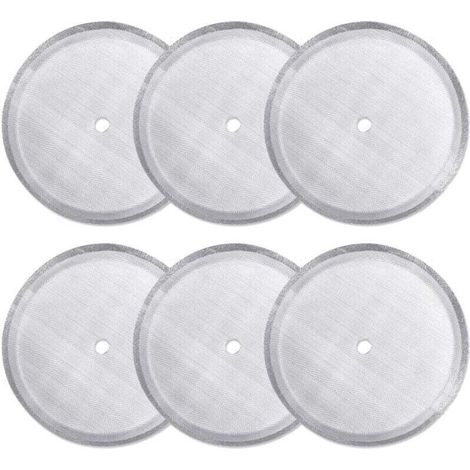 YMYNY Paquet de 6 filtres à tamis de rechange pour presse française, filtres à mailles réutilisables en acier inoxydable pour cafetières à pression françaises universelles de 1000 ml / 34 oz / 8 tasse