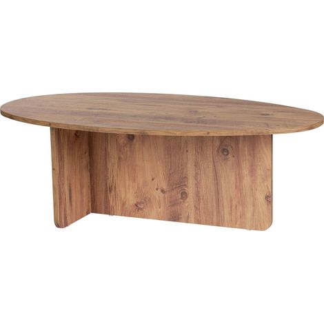 Table basse organique effet Bois foncé 120 cm - Nira (1/5)