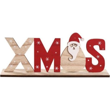Décoration Lettre En Bois - Noël - Design Rustique Naturel - Pour Table Étagère Bureau - Lot De 1 Pièce (1/4)
