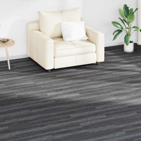 vidaXL Flooring Planks 18 pcs Black and White 2.51 m² PVC