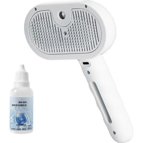 Brosse à vapeur pour le toilettage des animaux, peigne pour éliminer les poils morts et les poils blancs (1/5)