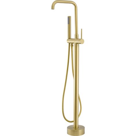 Grifo de bañera exenta oro mate monomando redondo Serpis de Valaz (1/4)