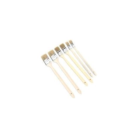 Pinceau Radiateur, 6Pcs Pinceau Plat Tête Coudée Pinceau Soie de Porc de Super Qualité Pinceaux Plats avec Manche en Bois Largeur 25-40-50mm,400 mm de long,pour la Peinture Les Taches et Nettoyage en (1/5)
