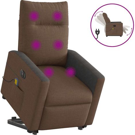 Elektrischer Massagesessel mit Aufstehhilfe Braun Stoff vidaXL (1/5)