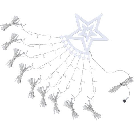 Guirlande lumineuse LED étoiles pour sapin de Noël, décoration extérieure, prise UE 180-240 V, blanc froid, avec transformateur (1/5)
