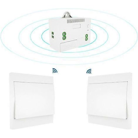 Kit interrupteur et récepteur sans fil auto-alimenté, sans pile ni Wi-Fi, télécommande intérieure/extérieure (kit interrupteur et récepteur (1V1)) (1/5)