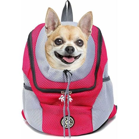 Dog Carrier Backpack - Breathable Waterproof Bottom - For Small Dogs, Cats, Puppies, Pets - Adjustable Padded Backpack for Hiking, Outdoor Travel-M (1/5)