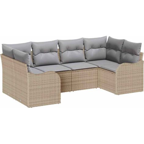 Maison Exclusive - Gartensofa-set Beige Poly-Rattan