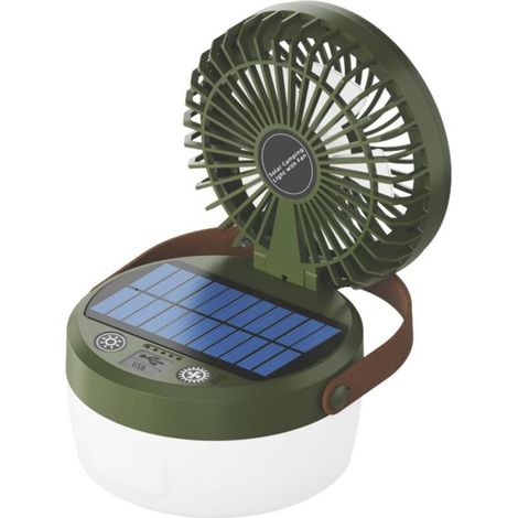 3-in-1-Campinglampe mit faltbarem Ventilator, ideal für Camping und Reisen im Freien (grün) (1/5)