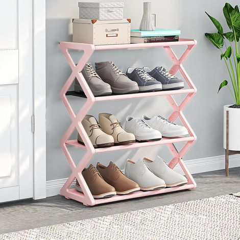 Étagère à Chaussures 4 Niveaux – Rangement Modulable Robuste pour Entrée, Placard et Garage, Montage Sans Outils (1/5)