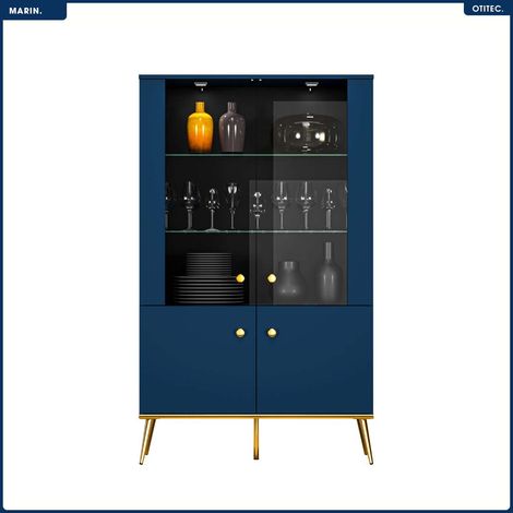 Armoire Vitrine - H.150 x L.92 x P.40 cm - MARIN (1/5)