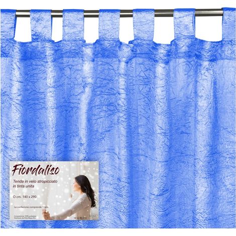 TENDA FIORDALISO in tinta unita AZZURRO CM. 140X290 confezionata