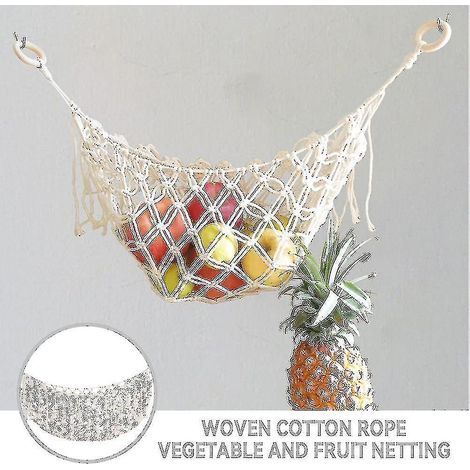 Hamac de rangement pour fruits et légumes, gain de place, tissé à la main, décoration de cuisine