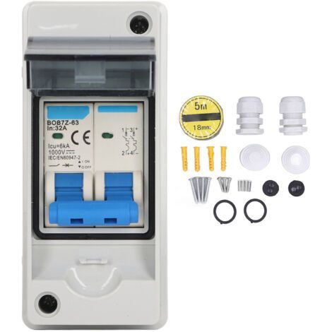 PV DC Circuit Breaker 32A 6KA IP65 – Protection against surges and overloads – For solar systems up to 1000V – Quick installation (1/5)