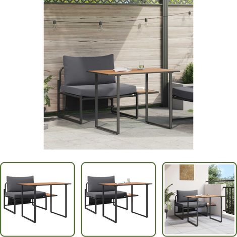 Table extérieur - Mobilier de Patio en Acier 2 pcs Anthracite Acier (1/5)