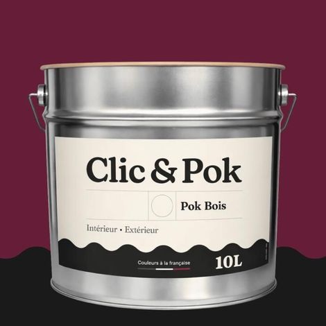 Peinture Bois Extérieur – POK BOIS - 10L - RAL 4004 - Violet bordeaux- Résistante aux intempéries - Ne s'écaille pas