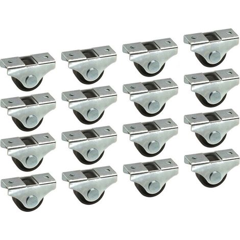 Roulettes Universelles 25 mm Noires pour Meubles Lits Chariots et Rangement Lot de 16 (1/2)