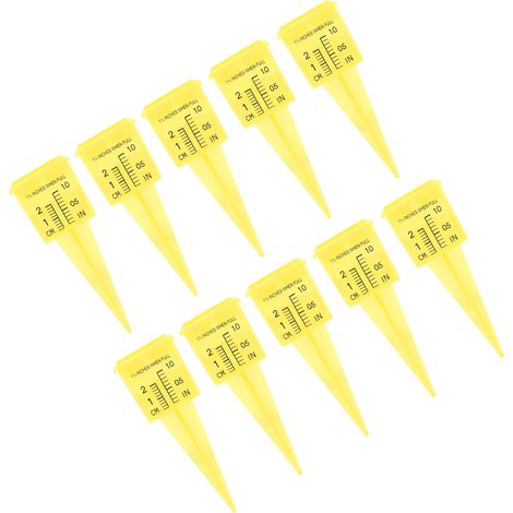 Jauge de pluie ABS jaune 10 pièces, 1,5 pouces pour mesure précise des précipitations sur terrasse ou pelouse. (1/5)