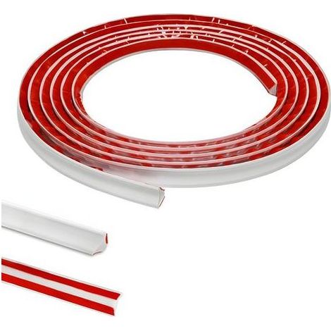 3 Mètres PVC Joint d'Étanchéité Autocollant Bordure de Finition Plan de Travail Cuisine Angle Mur, Joint Mur Intérieur Bande Finition Calfeutrage Moulure Plinthe,12mmx6mm Blanc (1/5)