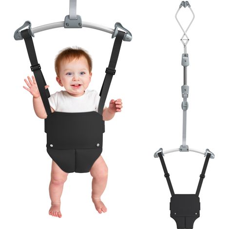 Transat à fixer sur un cadre de porte pour les bébés de 6 à 18 mois, hauteur réglable avec verrouillage de sécurité, lavable en machine, installation sans outil, convient à une utilisation intérieure (1/5)