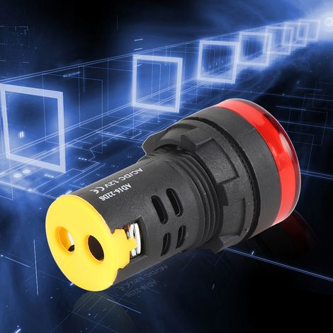 10 lampes témoins lumineuses LED BERM à semi-conducteurs, à économie d'énergie, φ22 mm, AD16-22d S (rouge) (1/5)