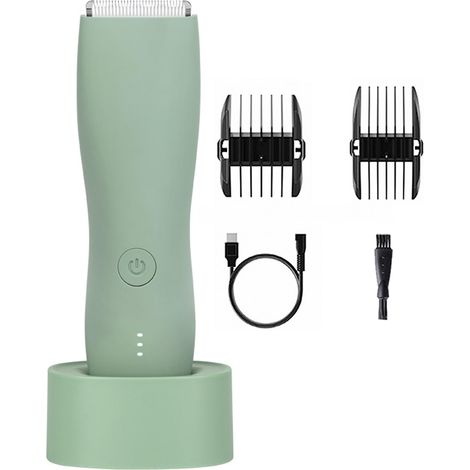 Tondeuse Corporelle Rechargeable Étanche IPX7, Sec Humide pour Maillot Aisselles Jambes Bras Corps Visage, Vert (1/5)