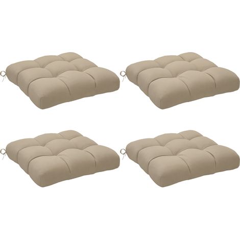 Lot Robladillo 4 Coussins Jardin Capitonnés Confort Kaki Mousse Dense Attaches