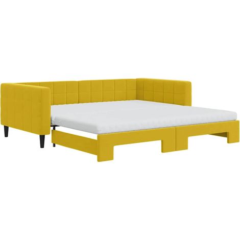 Maison Exclusive - Divano Letto Estraibile con Materassi Giallo 100x200 cm Velluto