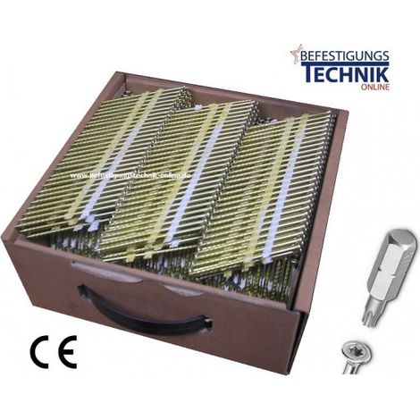 20° Nagelschrauben 3,2x57mm verzinkt Streifennägel TX15 für 20° Streifennagler 1,0M-EN13247