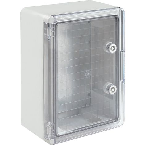 Boîtier électrique ABS étanche vide porte transparente avec plaque de montage galvanisée et système de verrouillage sécurisé - Dimensions : H 35 x L 25 x P 15 cm - Réf. FCT352515TP (1/5)