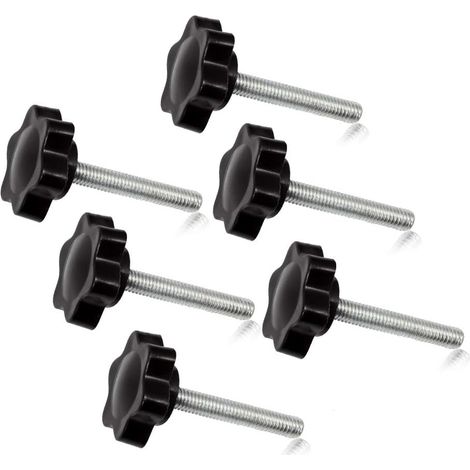 Lot de 6 vis de serrage M5 x 30 prune en forme de vis moletées avec filetage mâle (1/5)