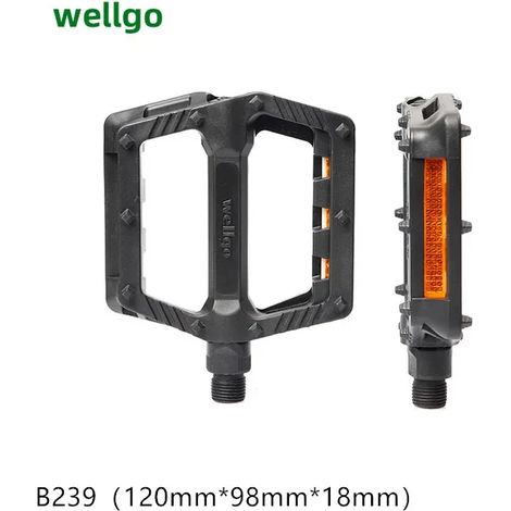 WELLGO Paire de pédales VTT/vélo de route, pédales double DU, roulements, pédales plus larges et antidérapantes, pièces de vélo en nylon (1/5)