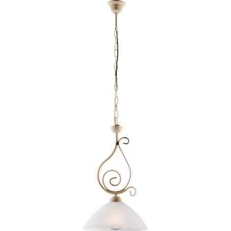 Lampadario Rustico Faraone 1 Luce Avorio e Bianco LuceArt Classic (1/5)