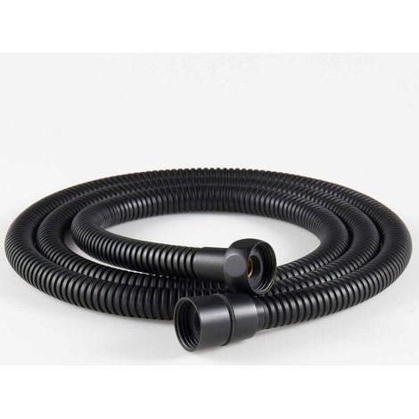 Flexible de douche en acier inoxydable, résistant aux pliures, antidéflagrant, avec raccords en laiton. noir mat (1/5)